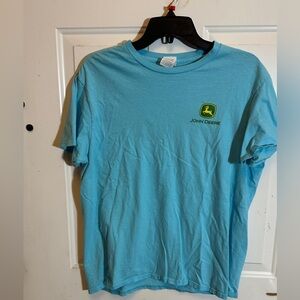 John Deere  Ring-spun Turquoise Tee with Rise and Shine logo